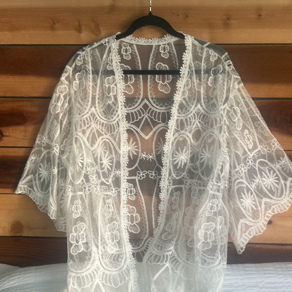SHEIN cover up, size Small/4, white lace